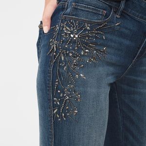 WhiteHouseBlackMarket Embellished Boot Cut Jeans